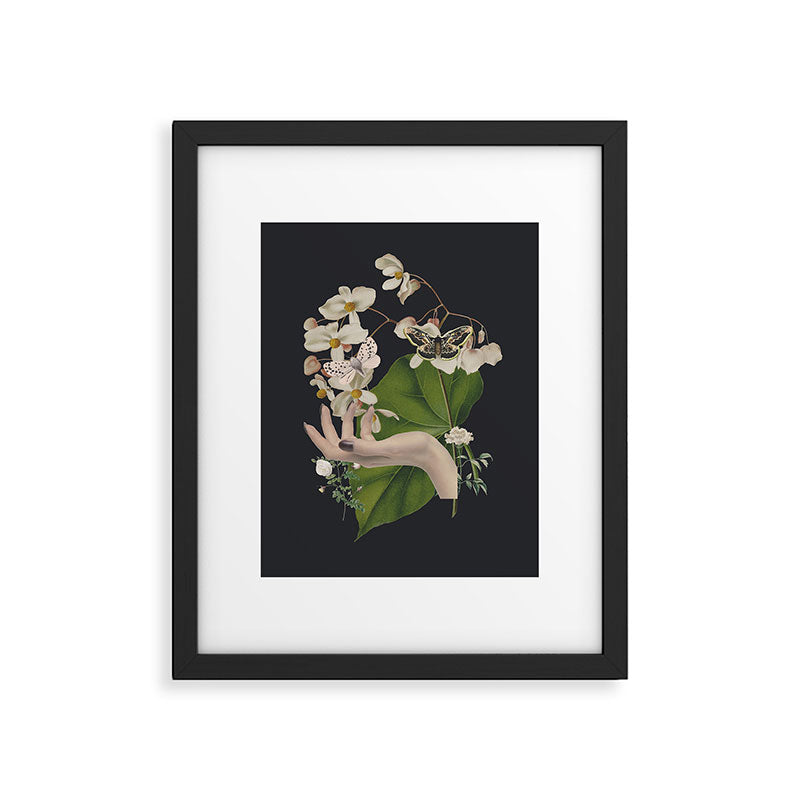 Minimal Collage/ Hand, Plants and Butterflies 6 Framed Art Print Gallery Image 5
