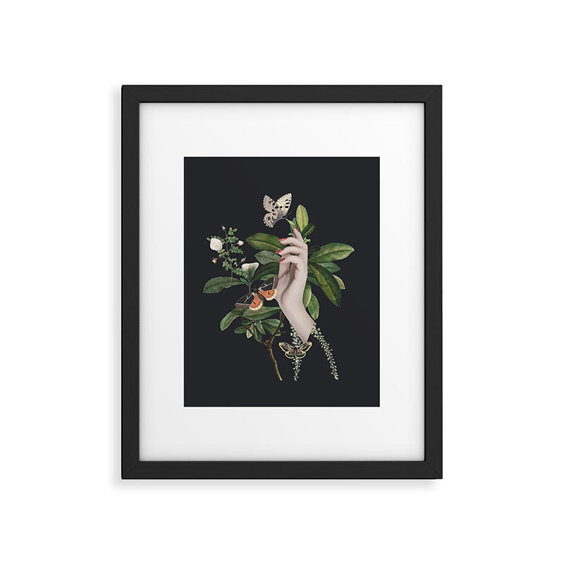 Minimal Collage/ Hand, Plants and Butterflies 7 Framed Art Print Gallery Image 5