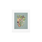 Minimal Collage/ Hand, Plants and Butterflies 4 Art Print Gallery Image 1