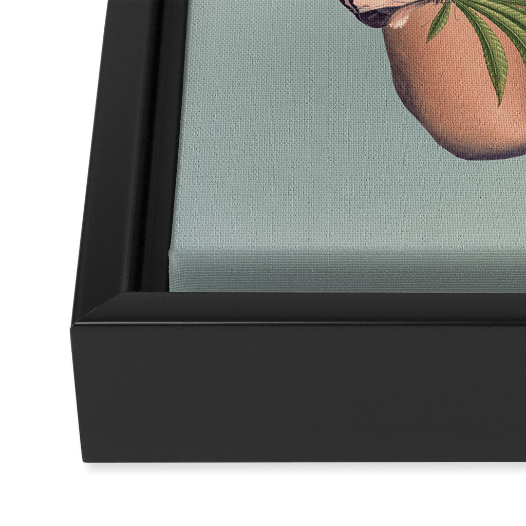 Minimal Collage/ Hand, Plants and Butterflies 4 Framed Canvas Print Gallery Image 3