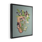 Minimal Collage/ Hand, Plants and Butterflies 4 Framed Canvas Print Gallery Image 2