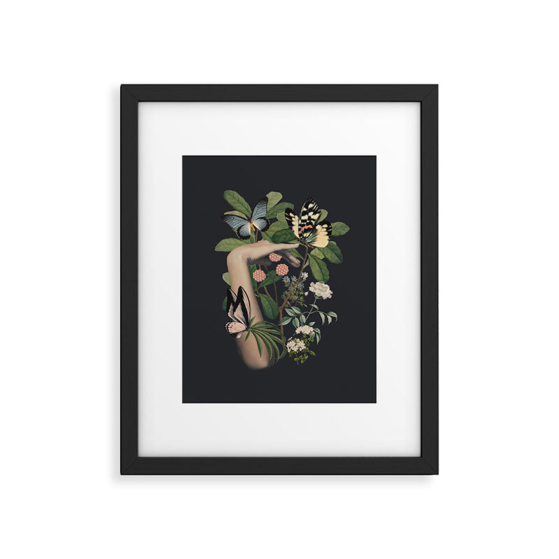 Minimal Collage/ Hand, Plants and Butterflies 5 Framed Art Print Gallery Image 4