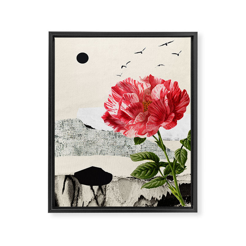 minimal collage/ landscape flower Framed Canvas Print Gallery Image 6