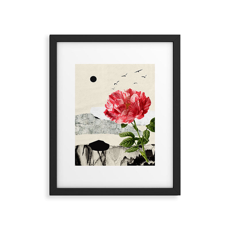 minimal collage/ landscape flower Framed Art Print Gallery Image 5