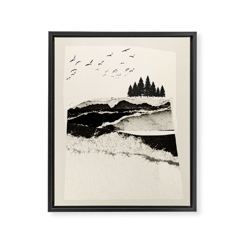 minimal collage/ Landscape Framed Canvas Print Gallery Image 6