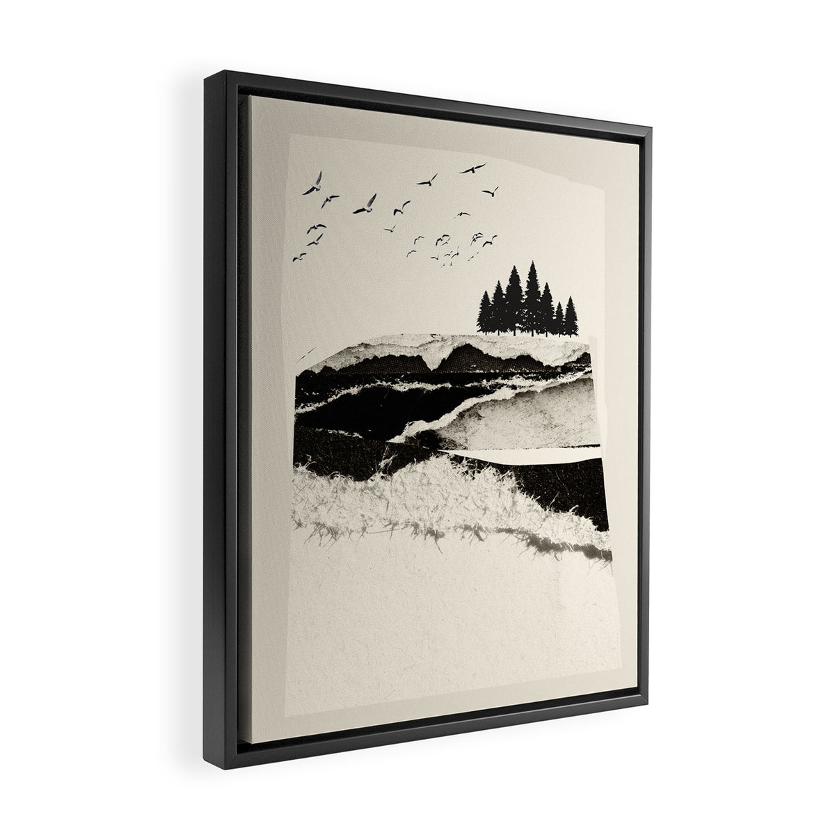 minimal collage/ Landscape Framed Canvas Print Gallery Image 2