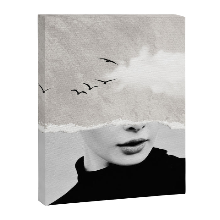 minimal collage /silence Canvas Print Gallery Image 1