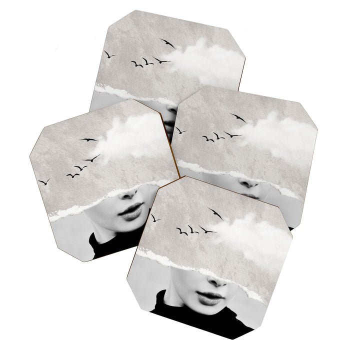 minimal collage /silence Coaster Gallery Image 1