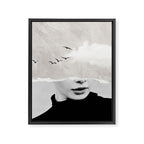 minimal collage /silence Framed Canvas Print Gallery Image 6