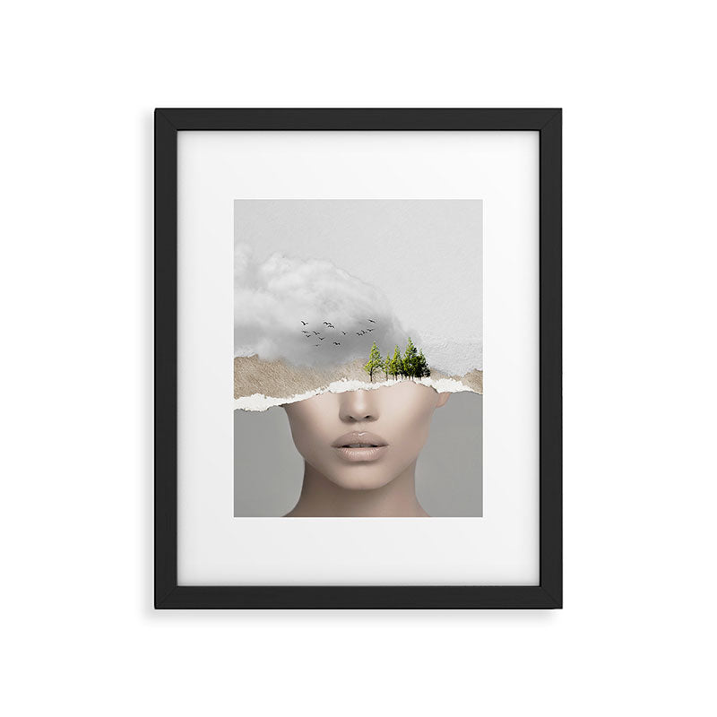 minimal collage /silence2 Framed Art Print Gallery Image 5