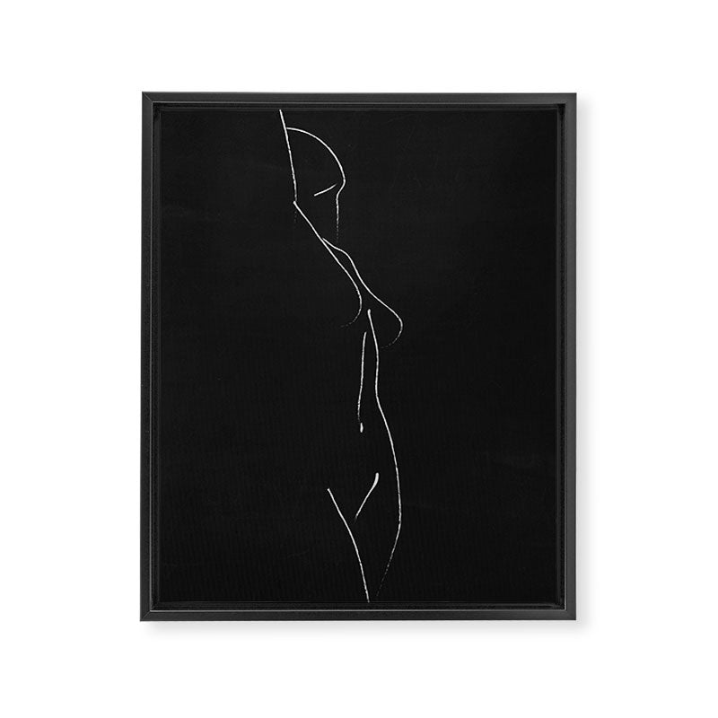 Minimal Line Drawing Figure Framed Canvas Print Gallery Image 6