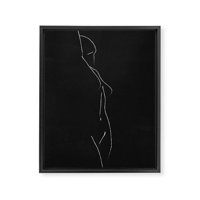 Minimal Line Drawing Figure Framed Canvas Print Gallery Image 1