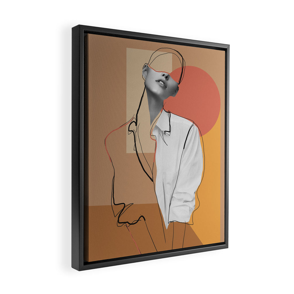 Minimalist Girl2 Framed Canvas Print Gallery Image 2