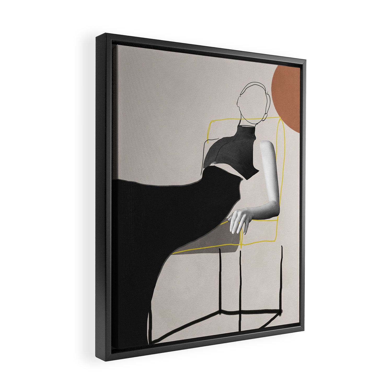 Minimalist Girl3 Framed Canvas Print Gallery Image 2
