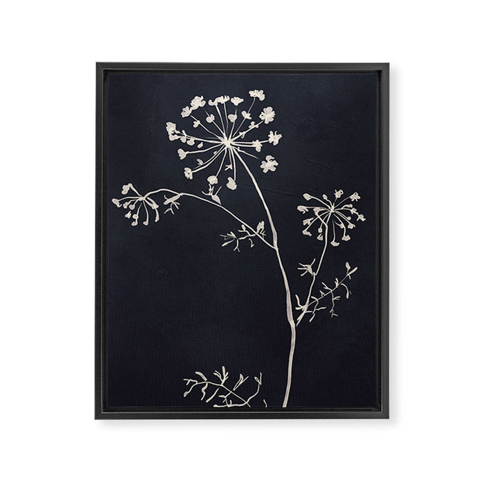 Minimalist Wild Plant 6 Black And White Framed Canvas Print Gallery Image 1