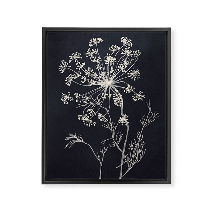 Minimalist Wild Plant 7 Black And White Framed Canvas Print Gallery Image 1