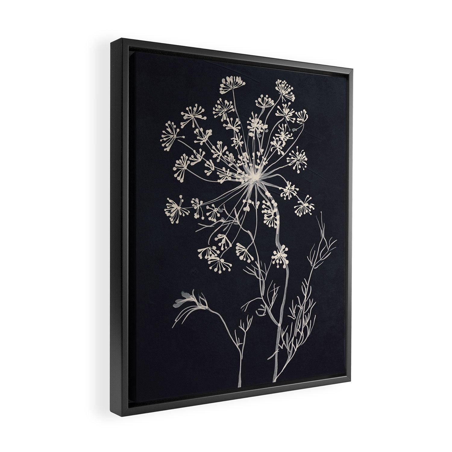 Minimalist Wild Plant 7 Black And White Framed Canvas Print Gallery Image 2