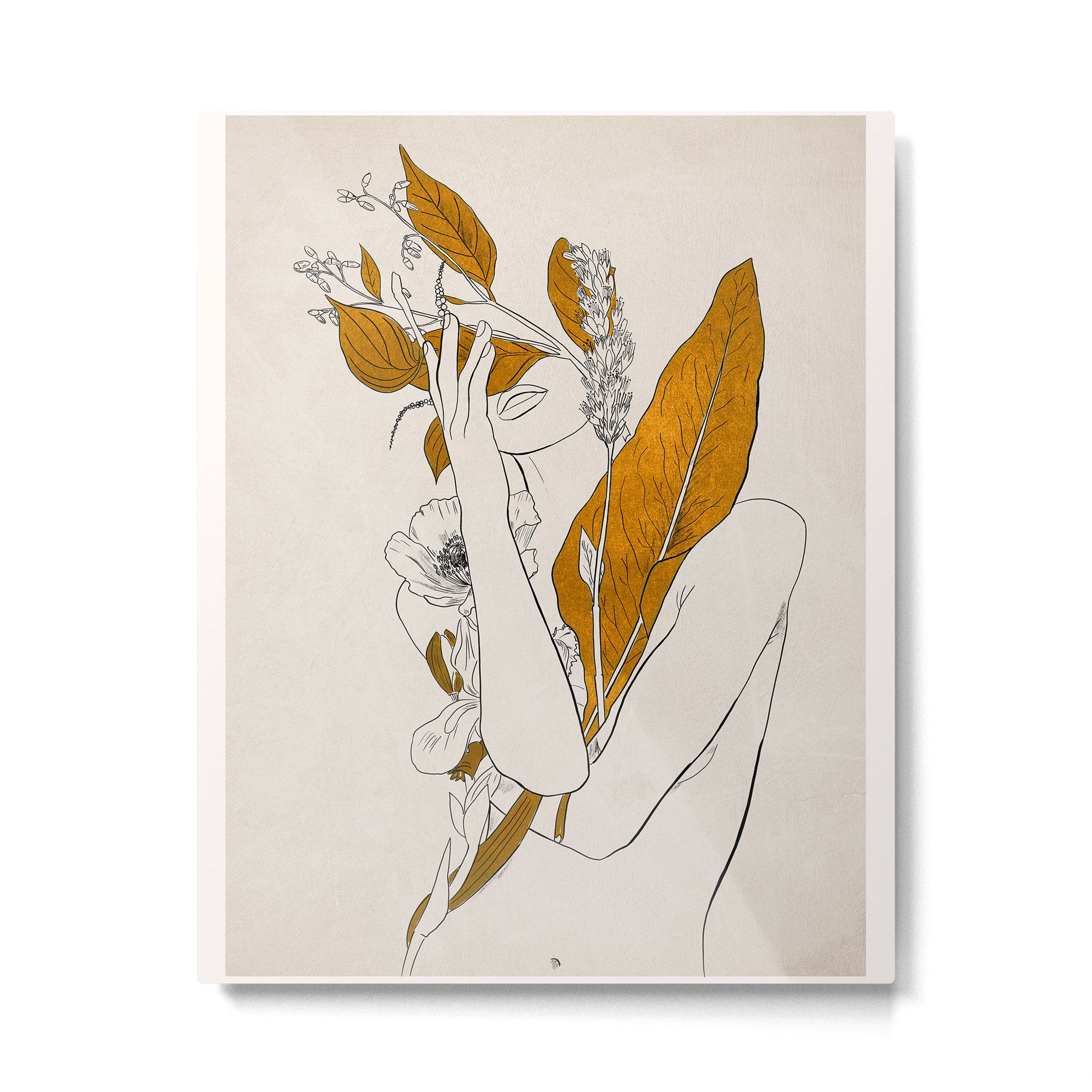 natural beauty-collage 7 Line Art 2 Metal Print Gallery Image 4