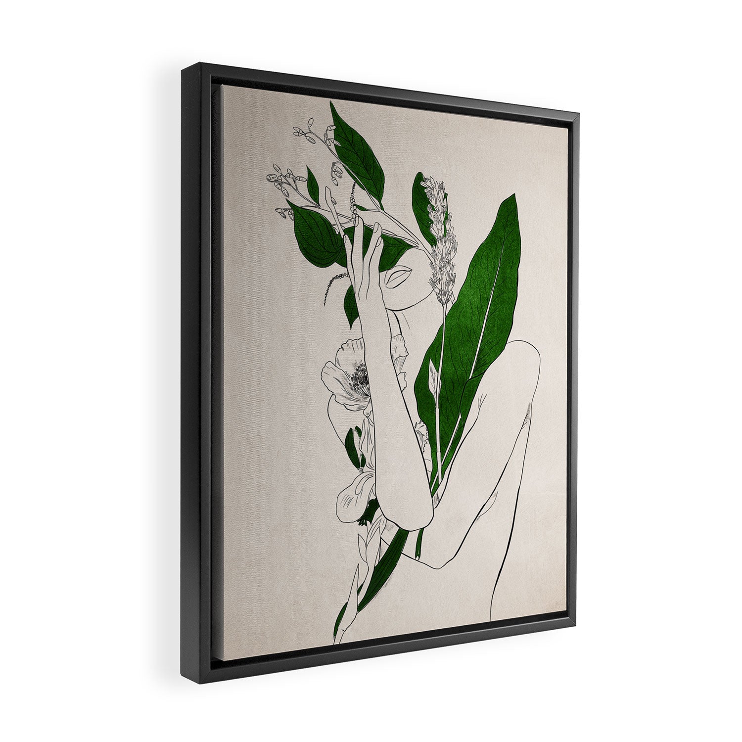 natural beauty-collage 7 Line Art 3 Framed Canvas Print Gallery Image 2