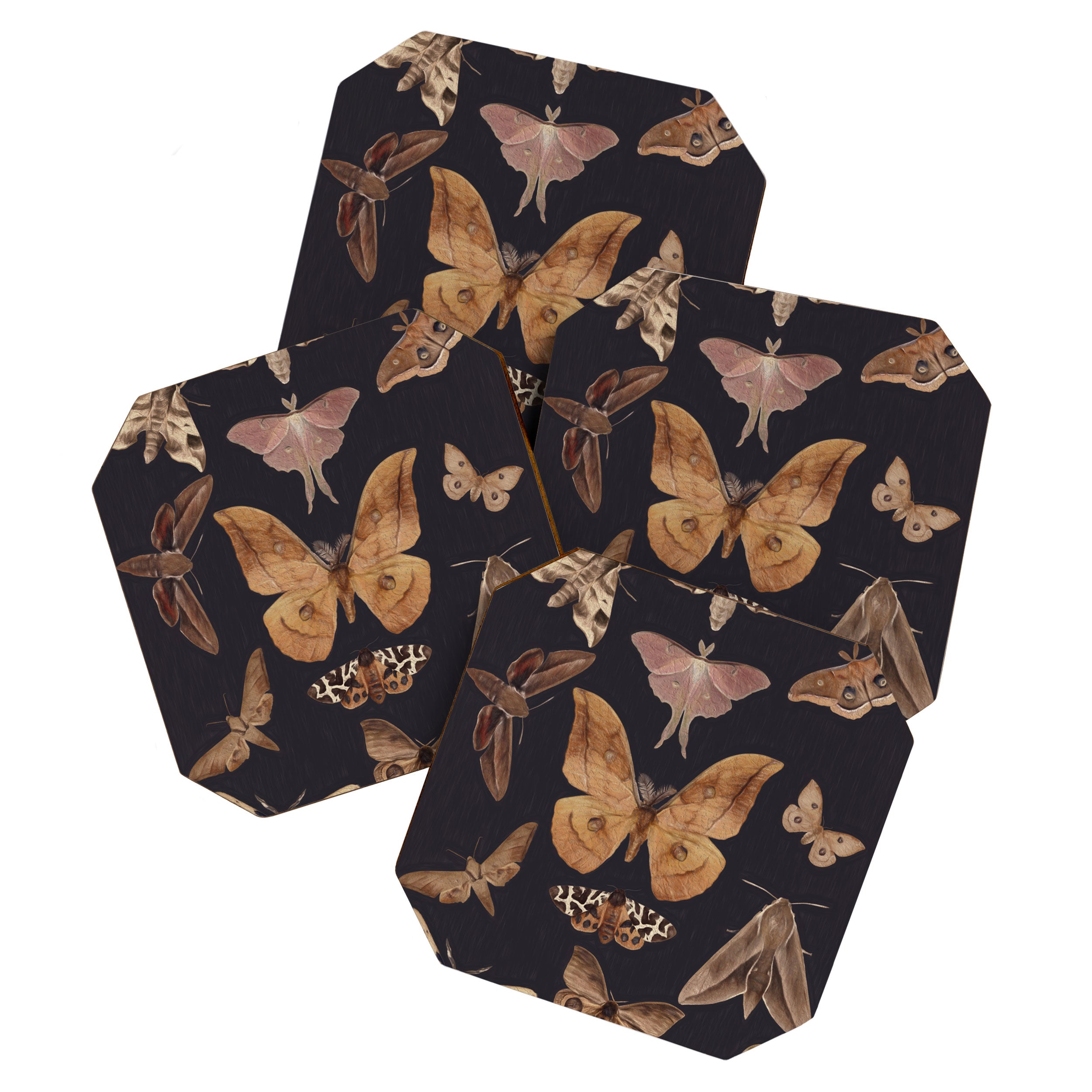 Night butterflies 2 Coaster Gallery Image 1