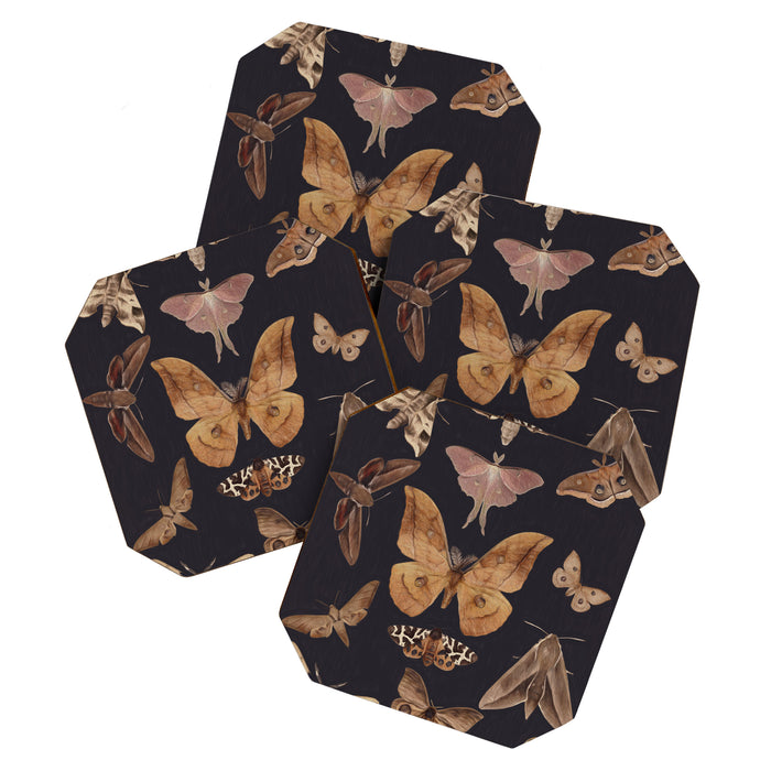 Night butterflies 2 Coaster Gallery Image 1