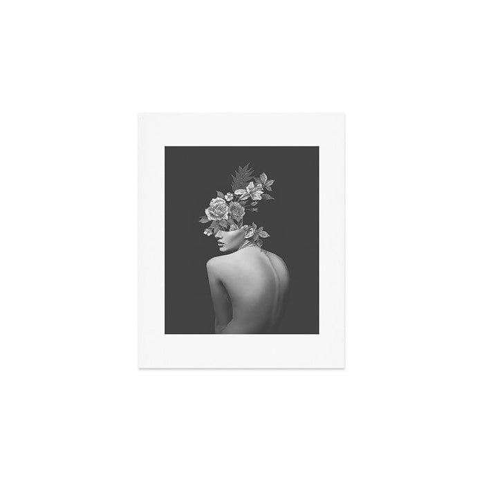 Night Garden Black and White Art Print Gallery Image 1