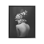 Night Garden Black and White Framed Canvas Print Gallery Image 6