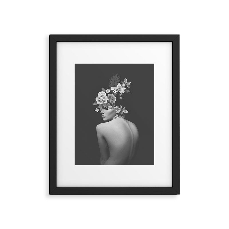 Night Garden Black and White Framed Art Print Gallery Image 5