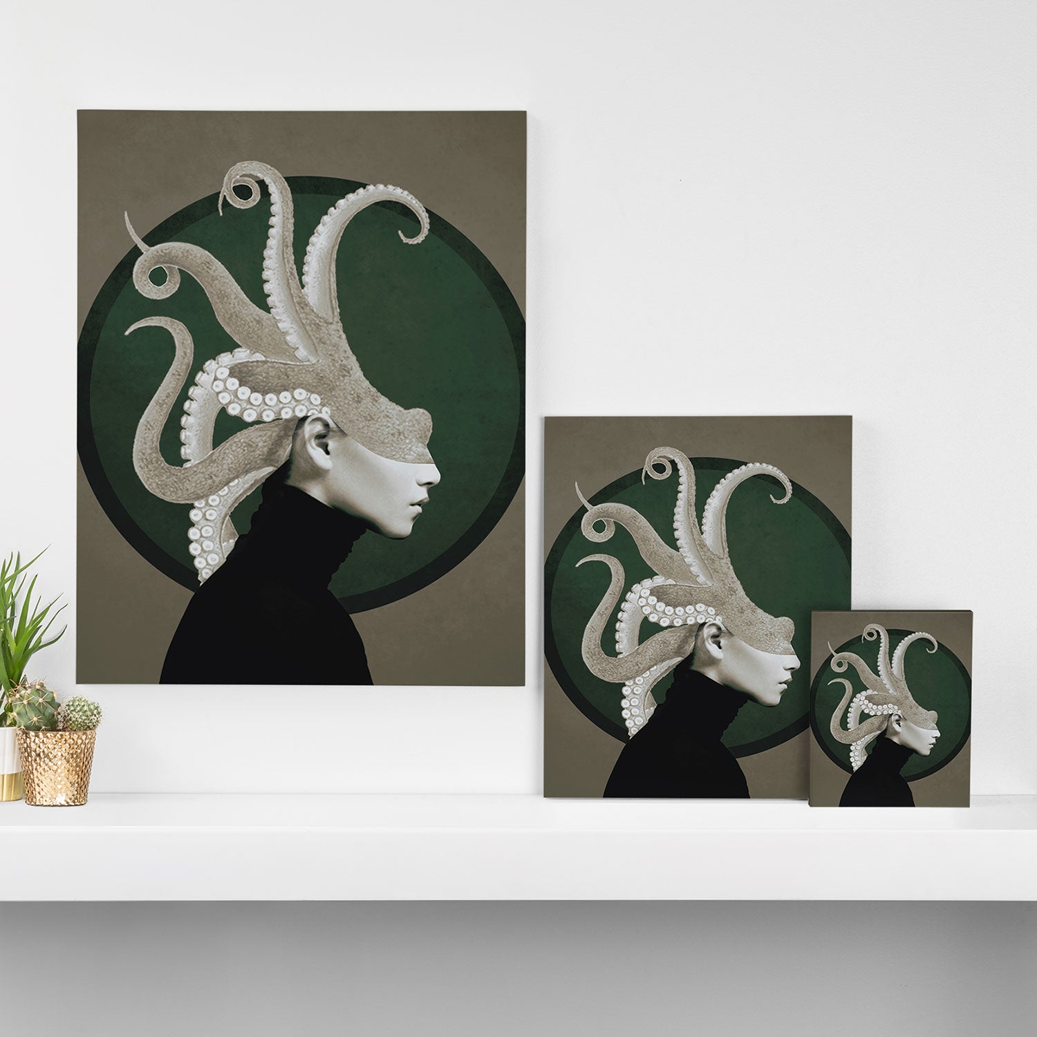 Octopus Portrait Canvas Print Gallery Image 3