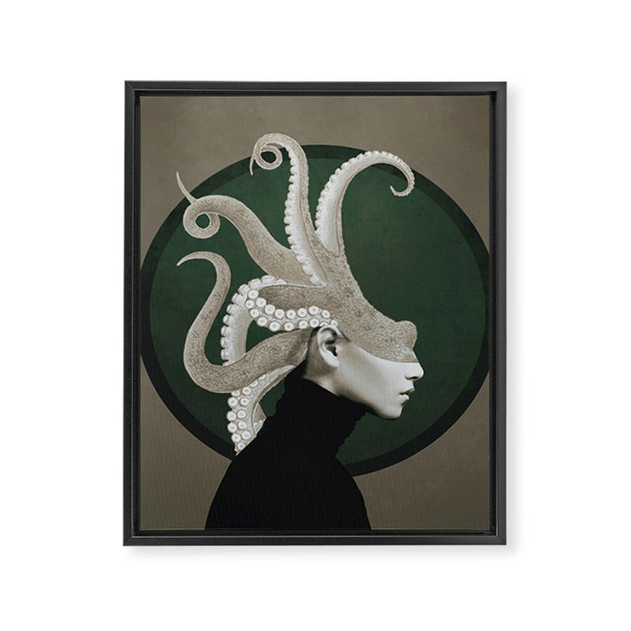 Octopus Portrait Framed Canvas Print Gallery Image 1