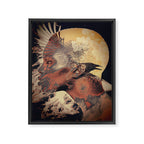 PORTRAIT (Woman and bird) Framed Canvas Print Gallery Image 6