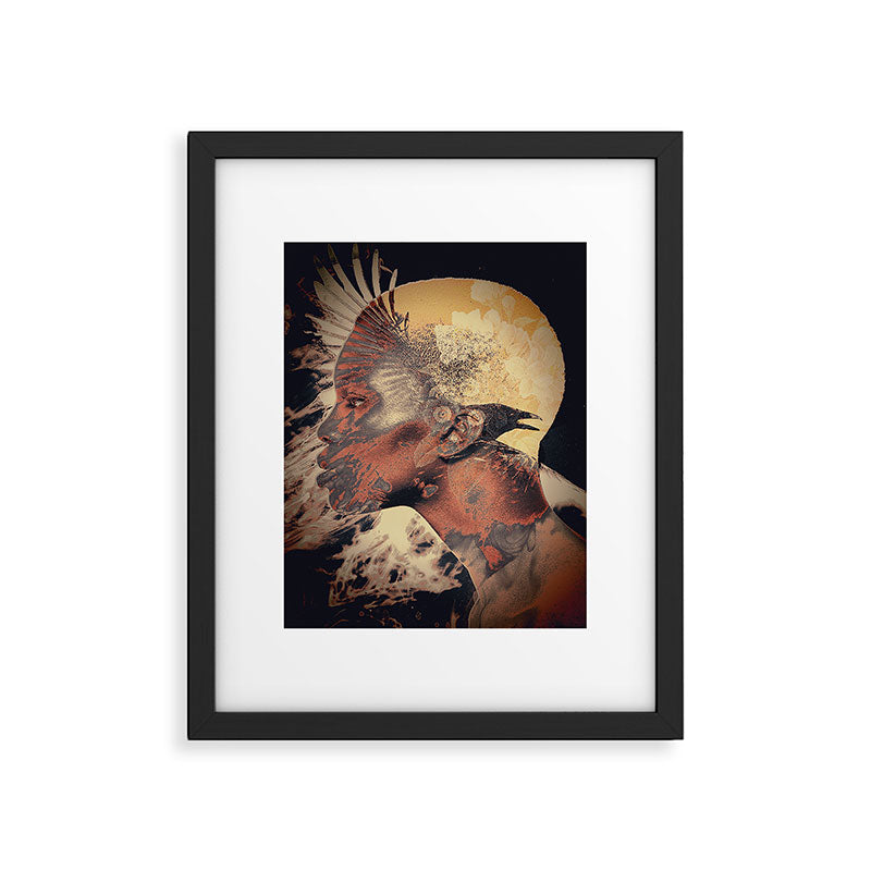 PORTRAIT (Woman and bird) Framed Art Print Gallery Image 5