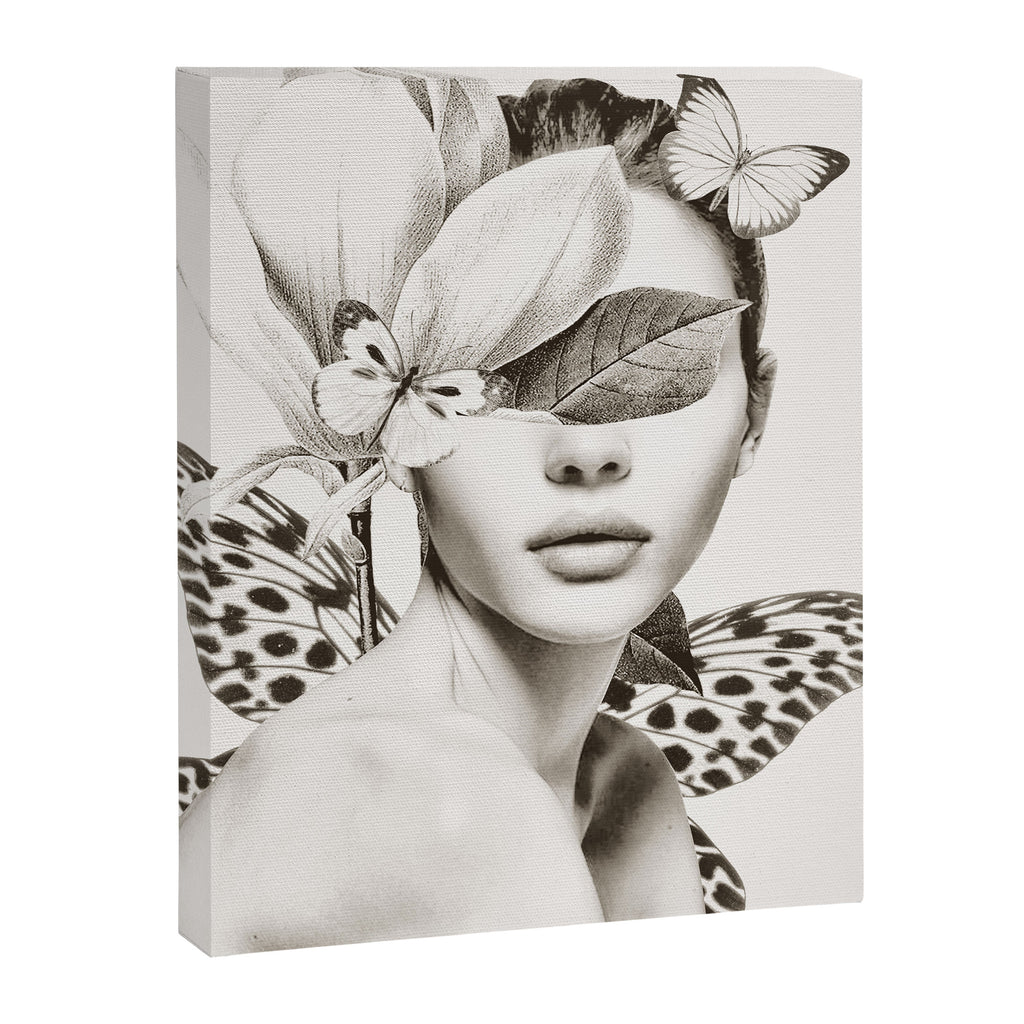 PORTRAIT /Woman with flower and butterflies Canvas Print Gallery Image 6