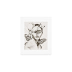 PORTRAIT /Woman with flower and butterflies Art Print Gallery Image 1