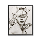 PORTRAIT /Woman with flower and butterflies Framed Canvas Print Gallery Image 6