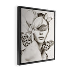 PORTRAIT /Woman with flower and butterflies Framed Canvas Print Gallery Image 2