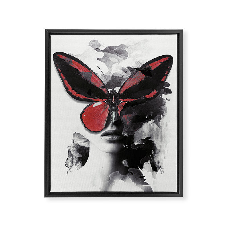 Red Butterfly Framed Canvas Print Gallery Image 8