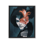 Red Flowers/Lady Portrait Framed Canvas Print Gallery Image 6