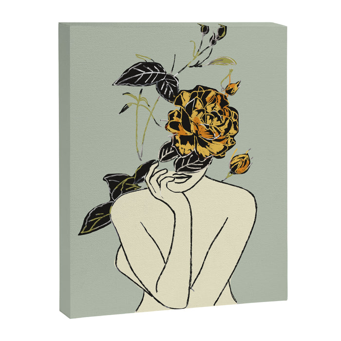 Rose Line Art  Canvas Print Gallery Image 1
