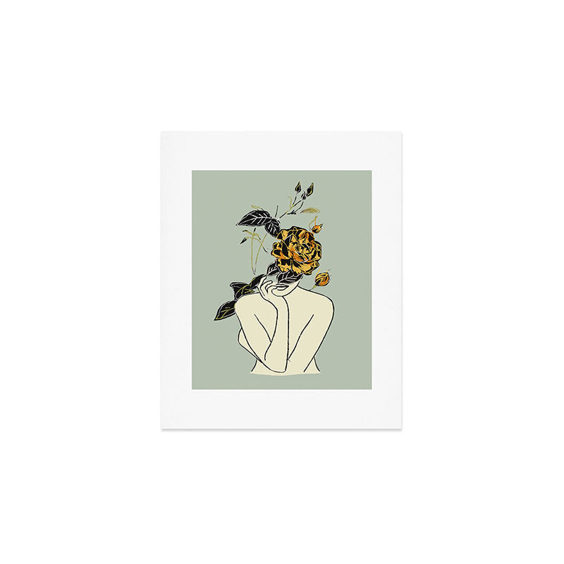 Rose Line Art Art Print