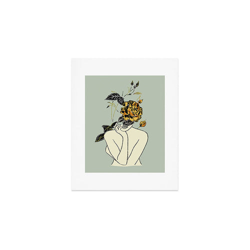 Rose Line Art  Art Print Gallery Image 1