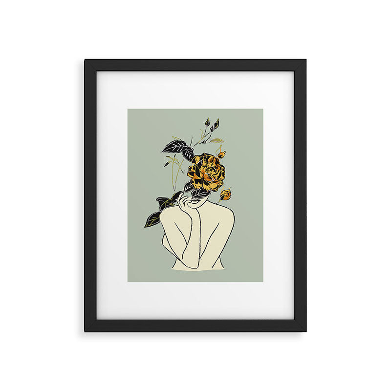 Rose Line Art  Framed Art Print Gallery Image 5
