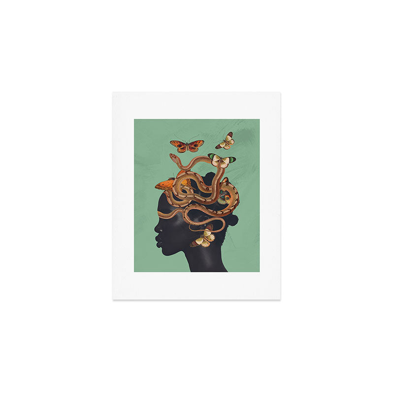 Snake and Butterflies 2 Art Print Gallery Image 1