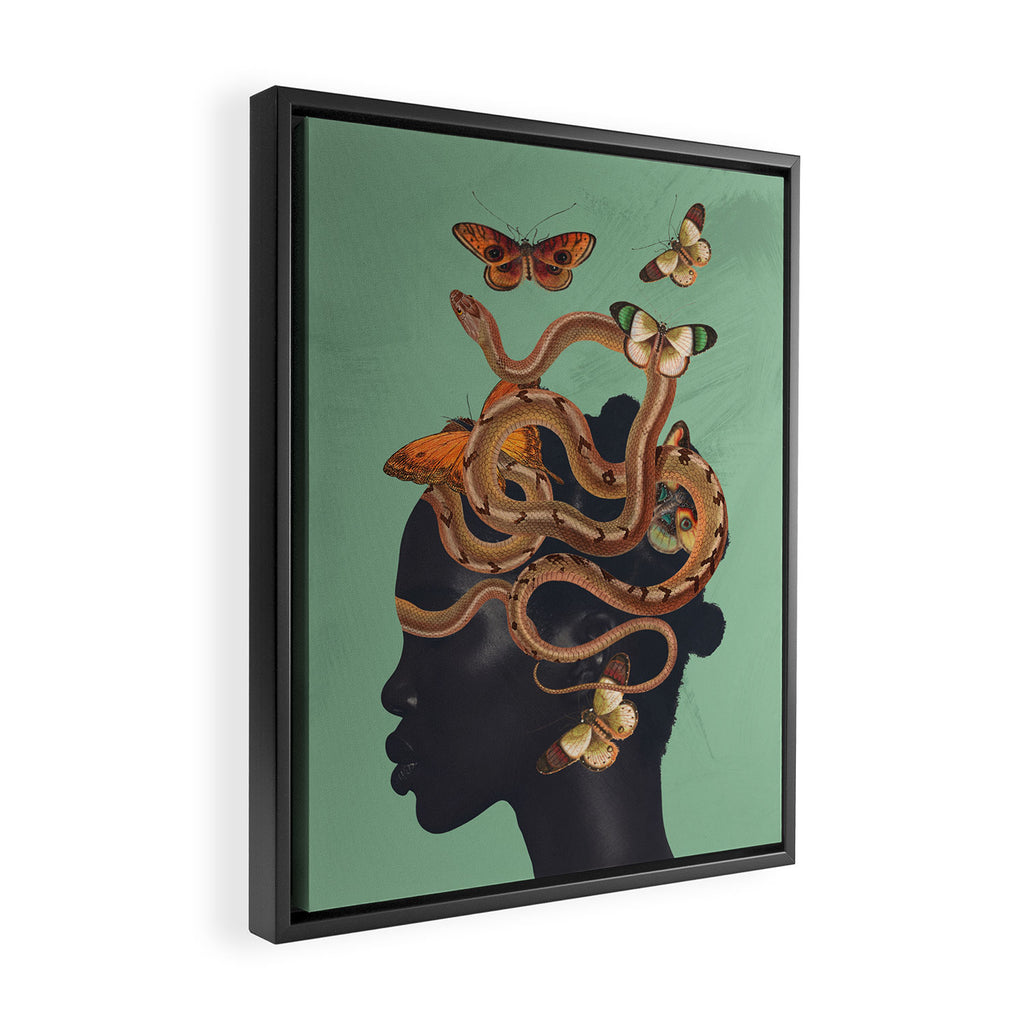 Snake and Butterflies 2 Framed Canvas Print Gallery Image 2