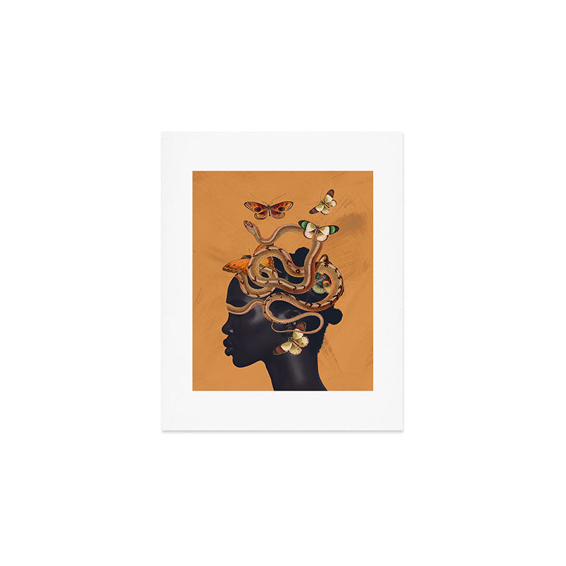 Snake and Butterflies Art Print Gallery Image 1