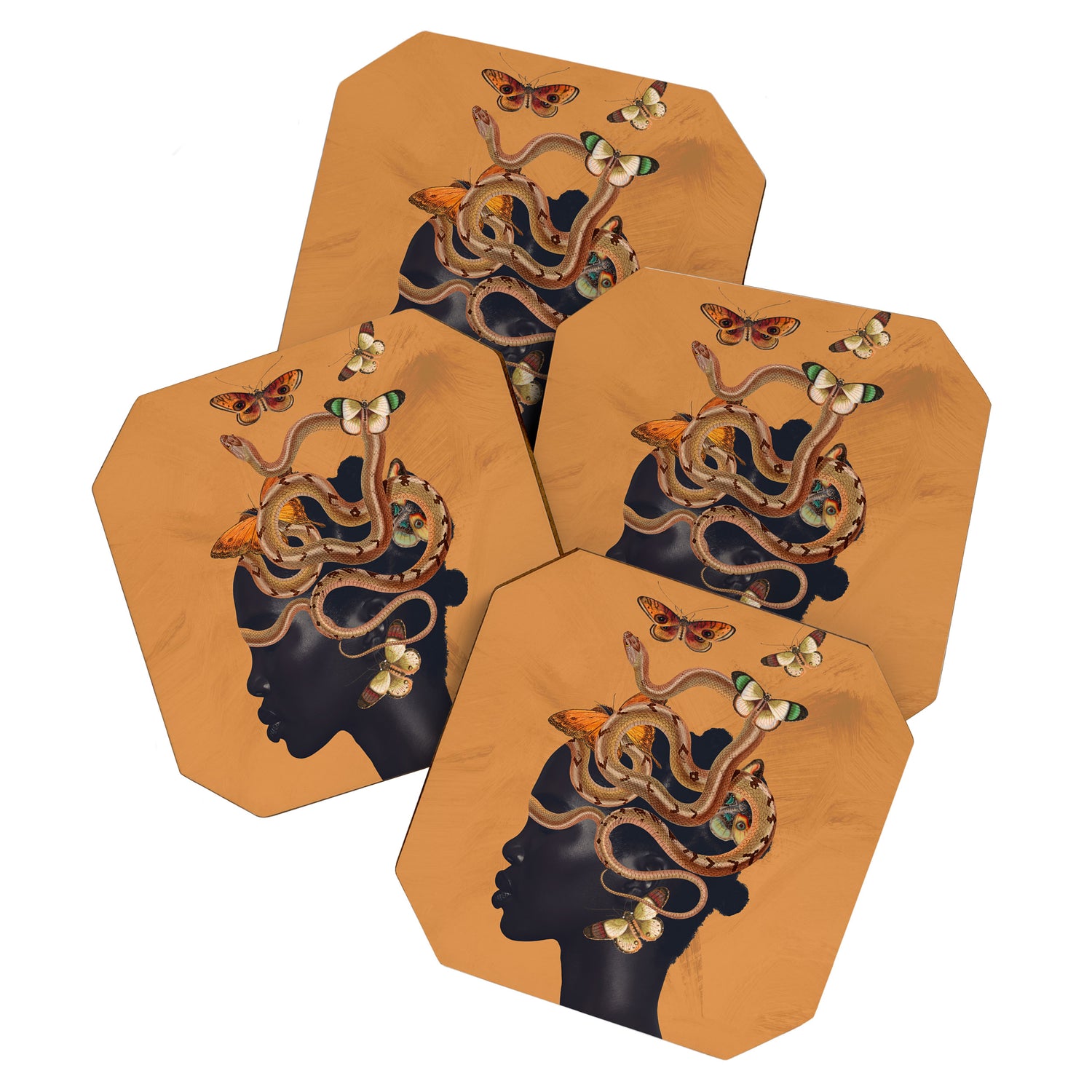 Snake and Butterflies Coaster Gallery Image 1