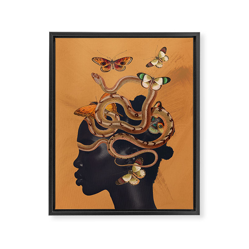 Snake and Butterflies Framed Canvas Print Gallery Image 6