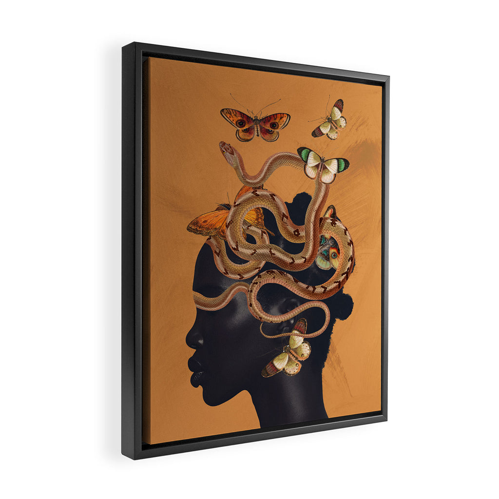 Snake and Butterflies Framed Canvas Print Gallery Image 2