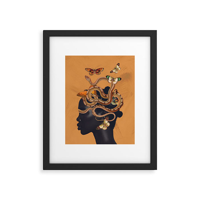 Snake and Butterflies Framed Art Print Gallery Image 1