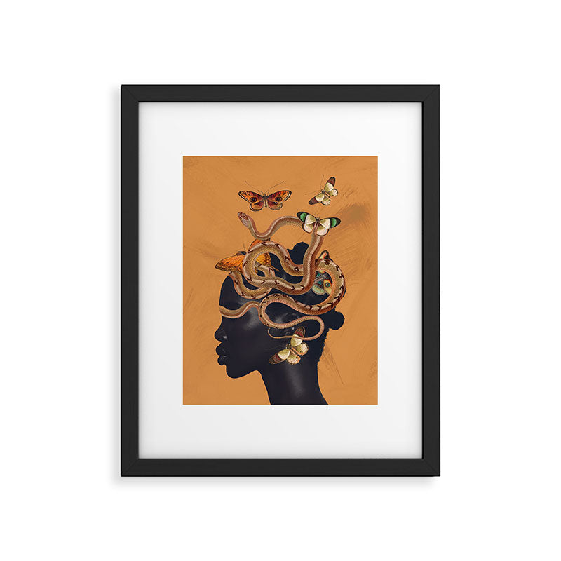 Snake and Butterflies Framed Art Print Gallery Image 5
